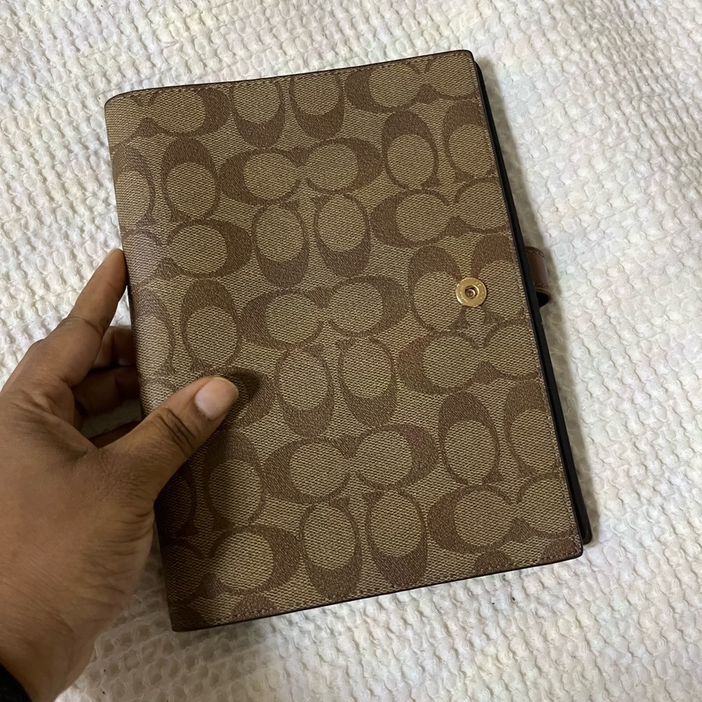 Coach Tan Signature Monogram Cover